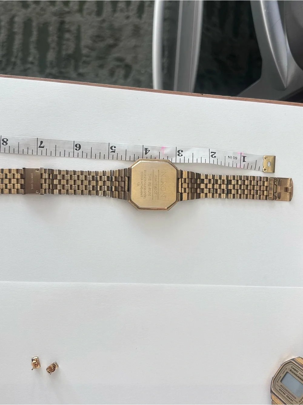 Nixon Gold-Tone Digital Octagon Bracelet Watch